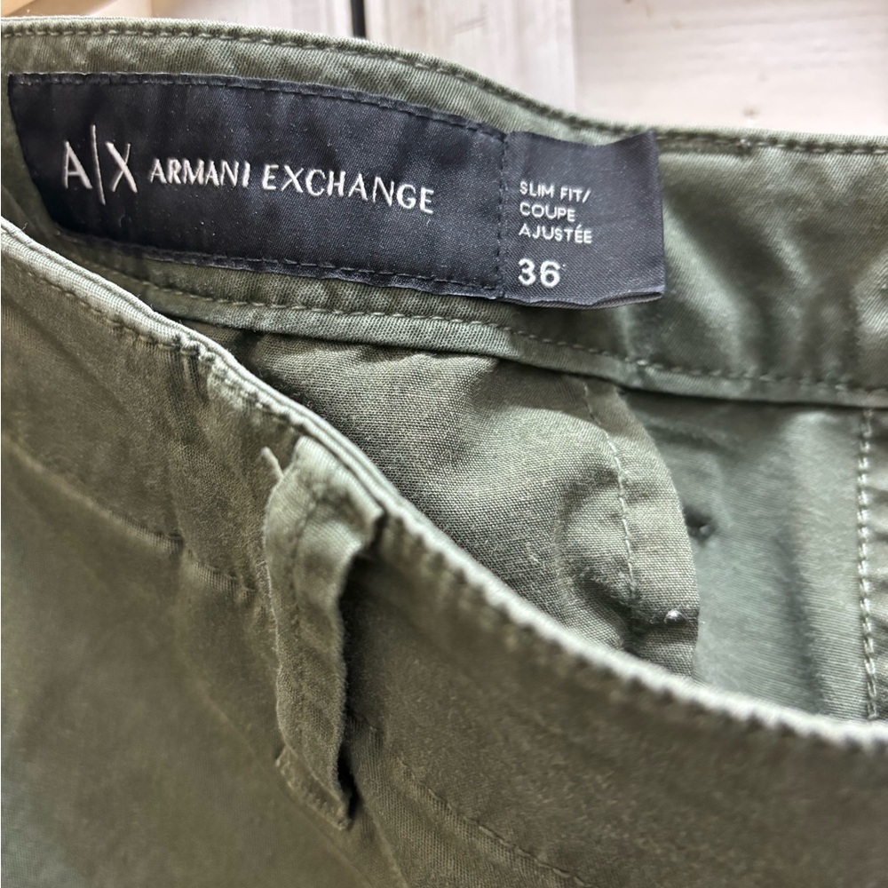 Armani Exchange slim olive khakis - 36 - Picture 2 of 6